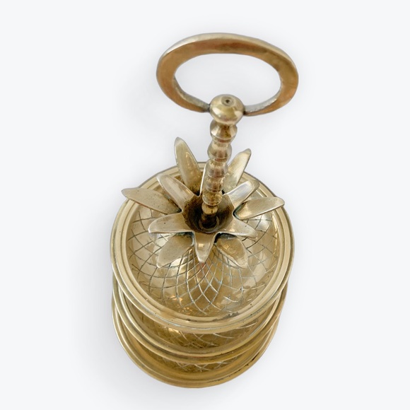 Vintage Midcentury Brass Pineapple Serving Tray Tiered - Picture 2 of 7